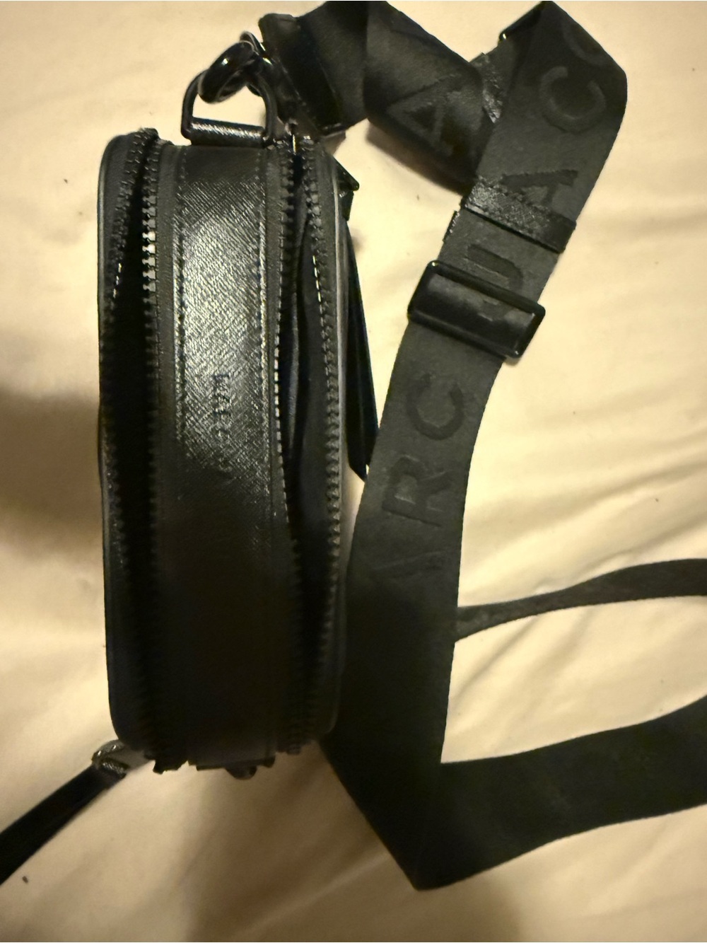 Marc Jacobs Black Leather Belt Bag with Branded Strap
